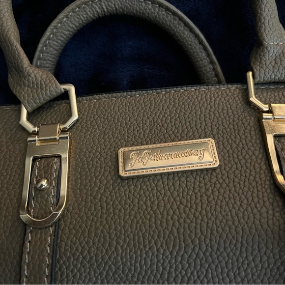Brown and Gold Satchel with Structured Design - Picture 3 of 6